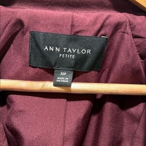 Ann Taylor Petite Wine Colored Trench Coat
